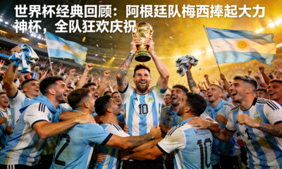 世界杯经典回顾：阿根廷队梅西捧起大力神杯，全队狂欢庆祝